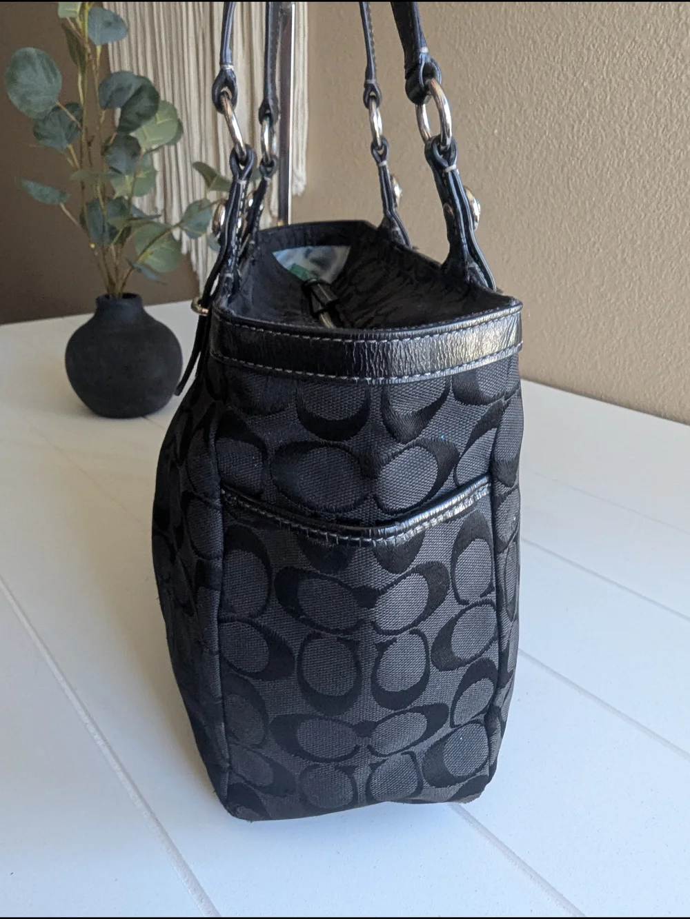 vintage Coach Gallery Signature East West Tote Bag